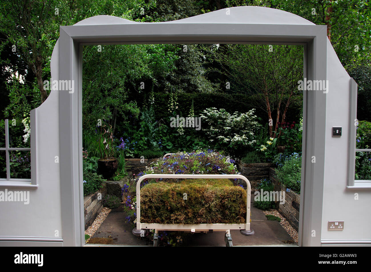 Il letto giardino, Giardino artigianale, RHS Chelsea 2016 Foto Stock