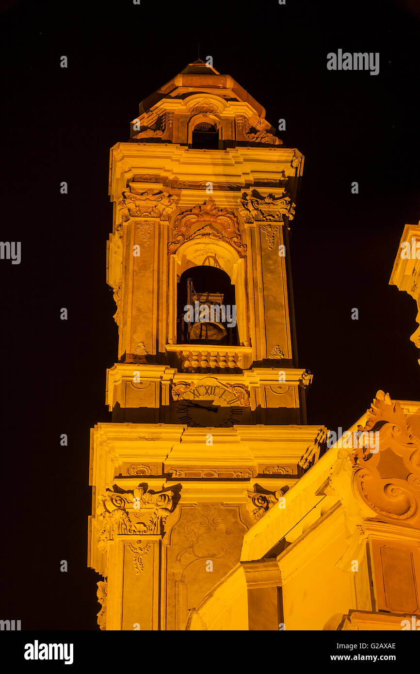 Chiesa Parrocchiale di San Giovanni Battista la notte Foto Stock