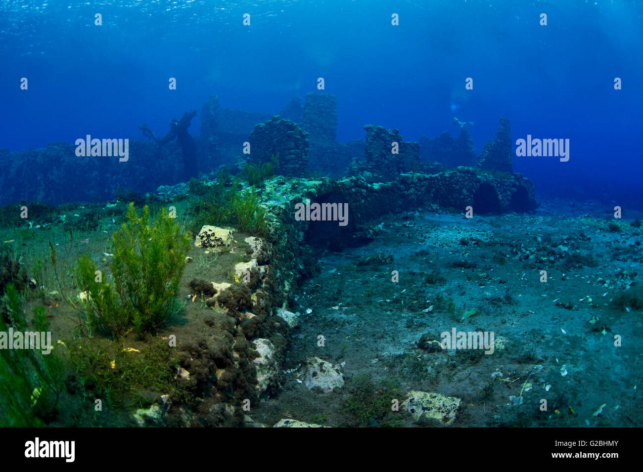 Il mondo subacqueo del Lago Capo d'acqua, Capistrano, L'Aquila, Italia Foto Stock