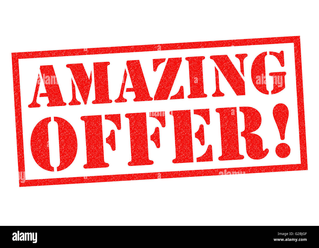 Incredibile offerta! Rosso timbro di gomma su uno sfondo bianco. Foto Stock