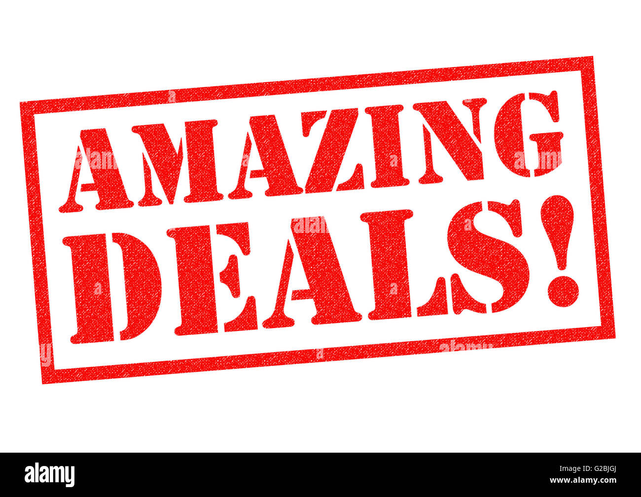 Straordinarie offerte! Rosso timbro di gomma su uno sfondo bianco. Foto Stock
