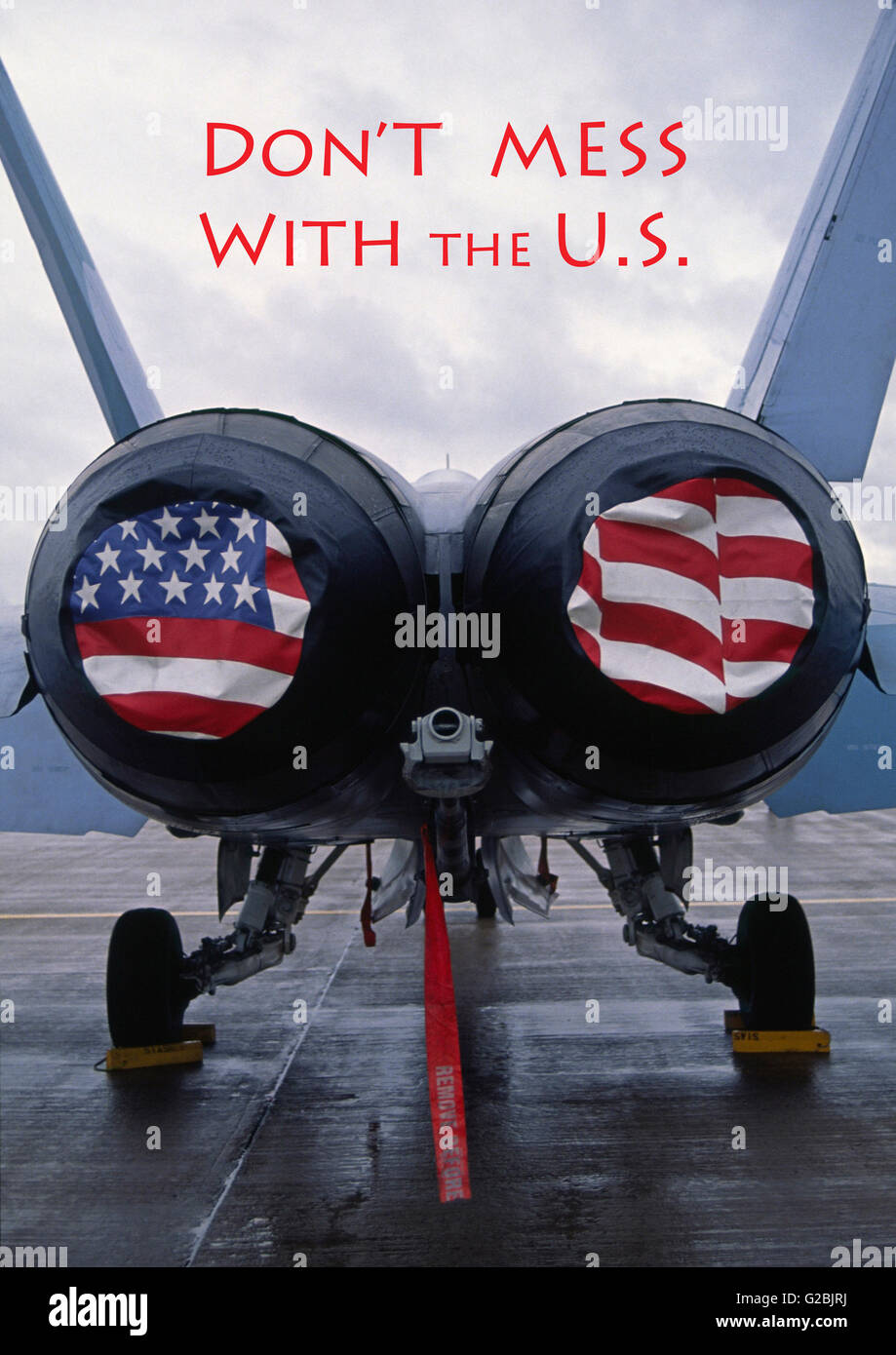 Poster - McDonnell Douglas F/A-18 Hornet twin-motore tutti supersonici-meteo carrier-capace multirole jet di combattimento aereo aereo Foto Stock