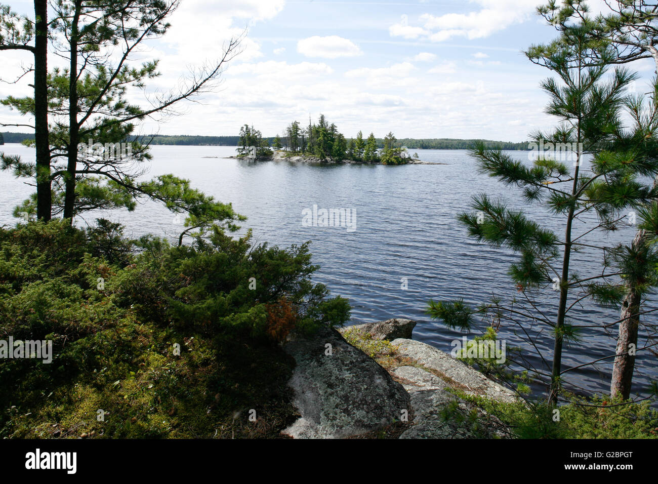 Isole Namakan, Lago, Parco nazionale Voyageurs, Minnesota, Stati Uniti d'America Foto Stock