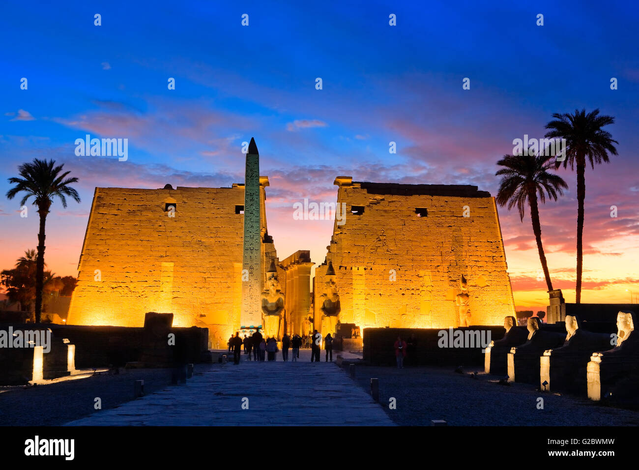 Tempio di Luxor e di notte Foto Stock