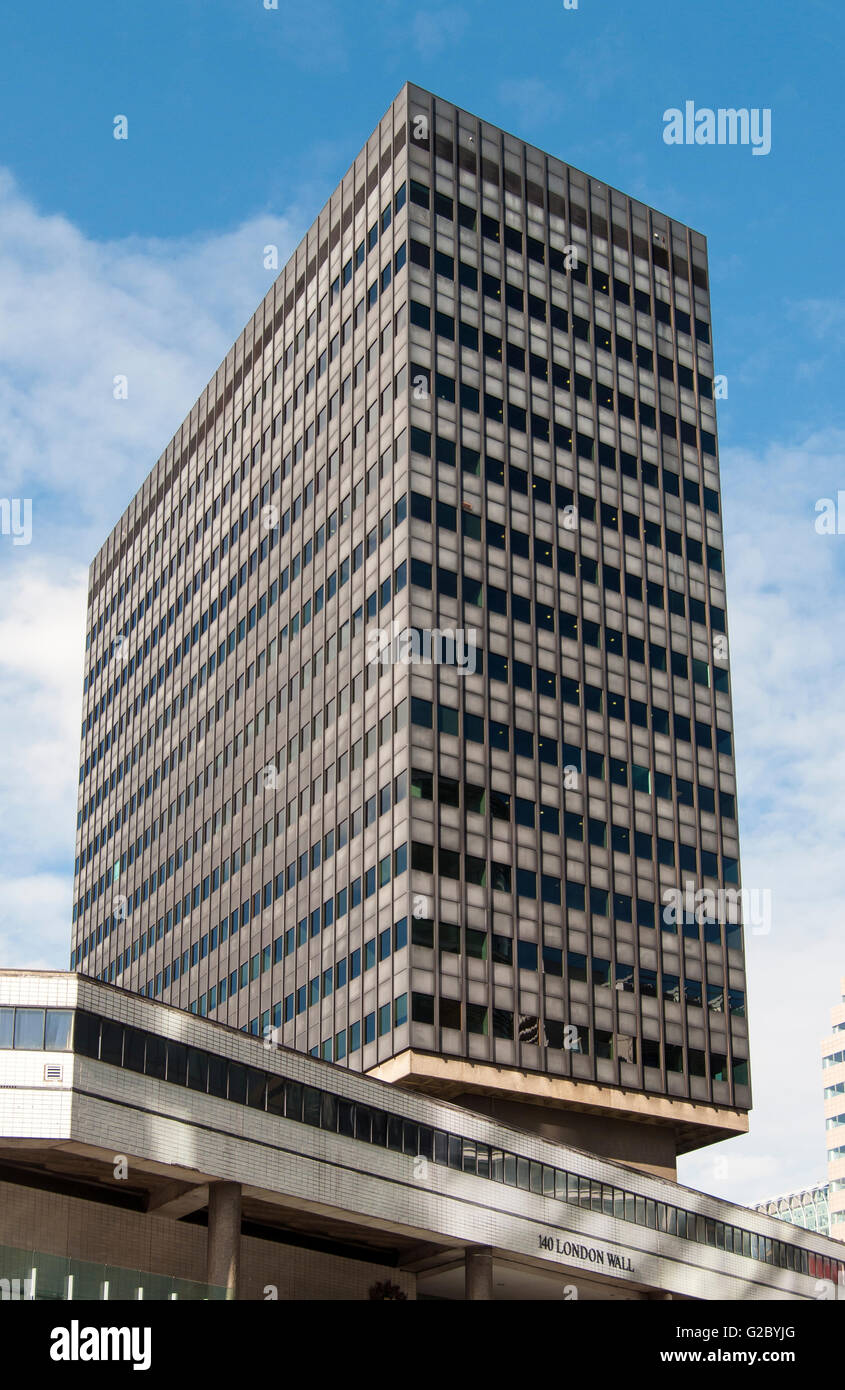 140 London Wall, o Bastion House, edificio progettato da Philip Powell e Hidalgo Moya, completata nel 1976, Londra, regione di Londra Foto Stock