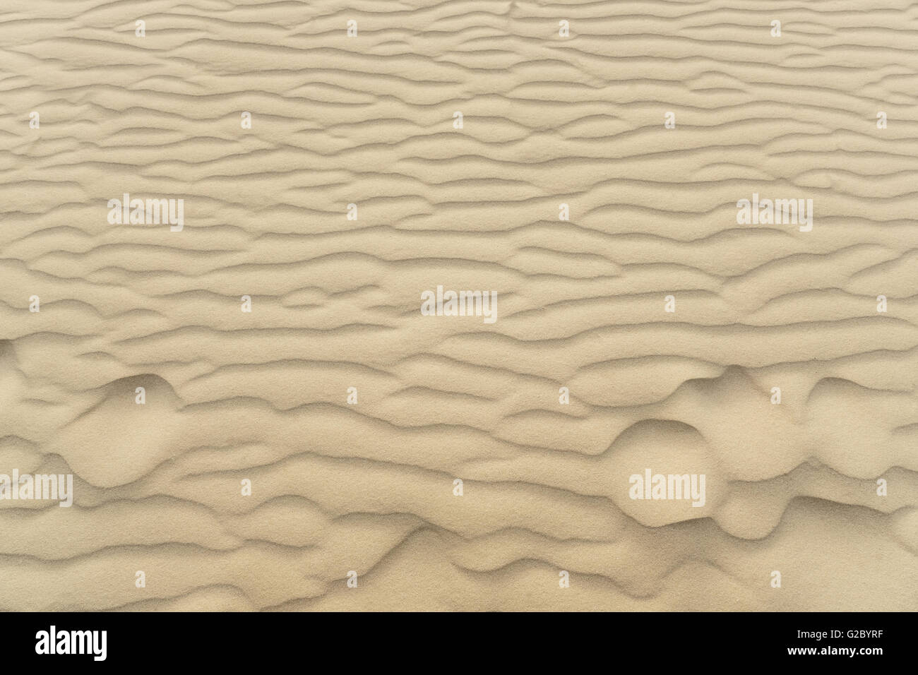 Onde di sabbia sulla spiaggia di consistenza e di sfondo Foto Stock