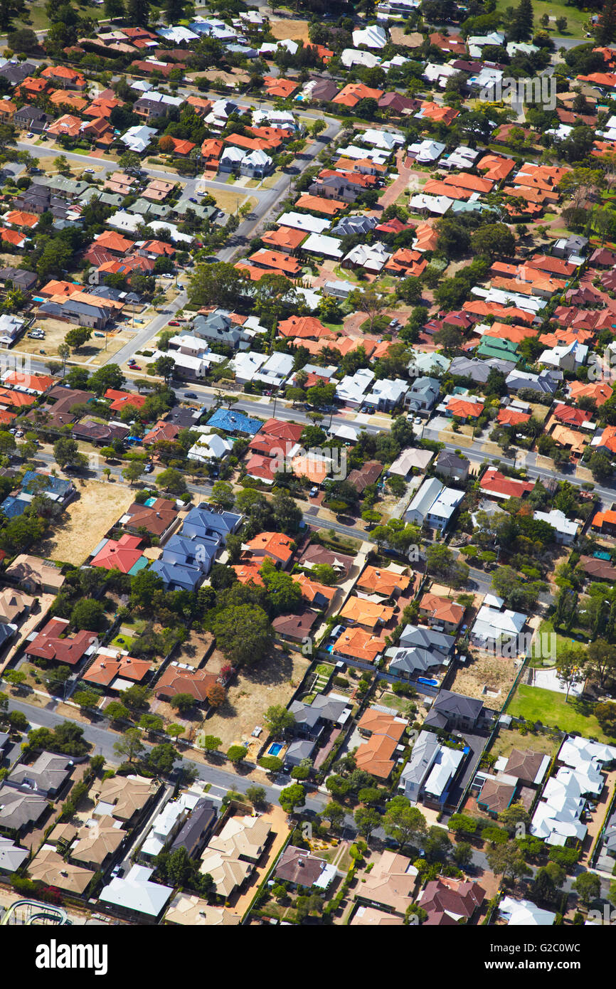 Vista aerea della periferia, Perth, Australia occidentale, Australia Foto Stock
