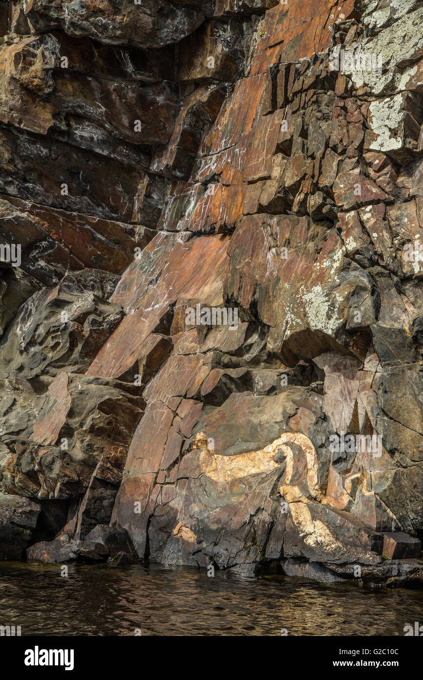 Questo serpente di roccia a forma di formazione è stato creduto per essere un simbolo dell'acqua Manitou dai nativi americani Foto Stock
