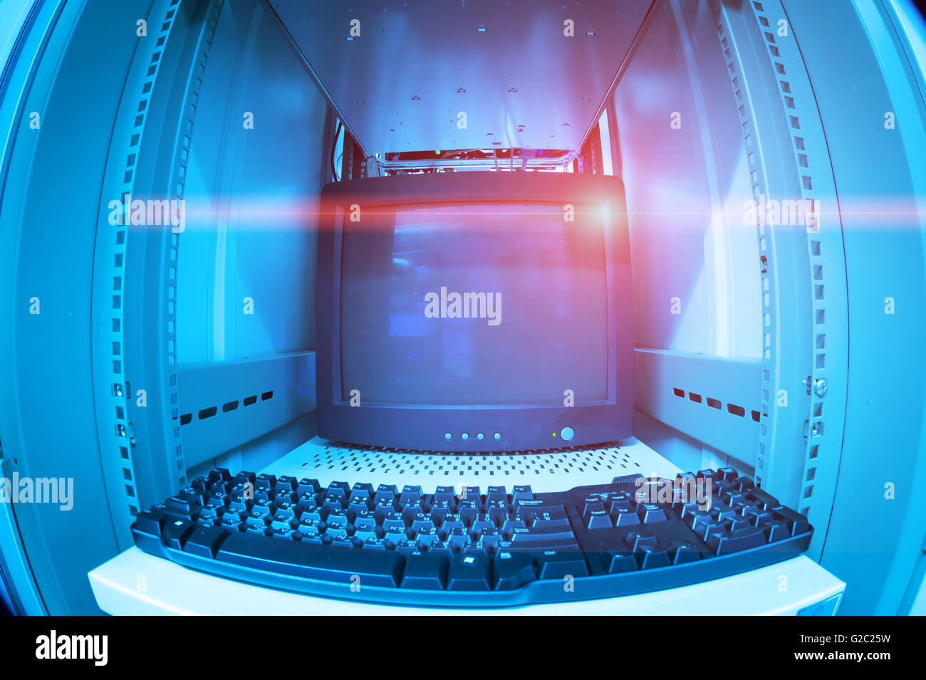 I server di rete in sala dati camera interna . Foto Stock