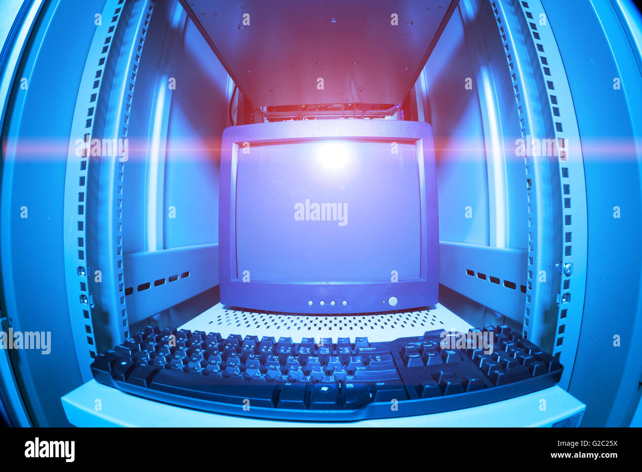 I server di rete in sala dati camera interna . Foto Stock
