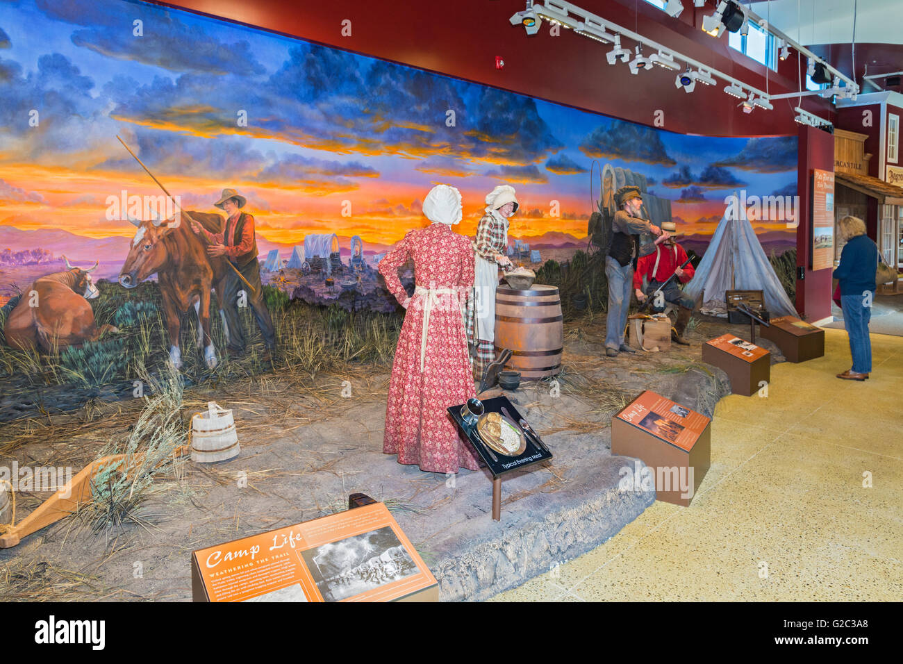 Nevada, Elko, California Trail Interpretive Center, diorama Foto Stock