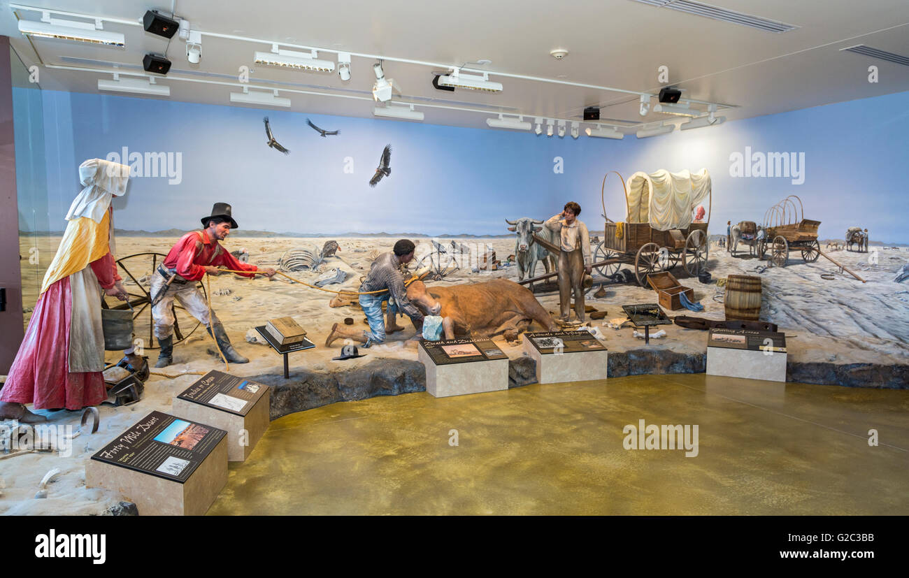 Nevada, Elko, California Trail Interpretive Center, diorama Foto Stock