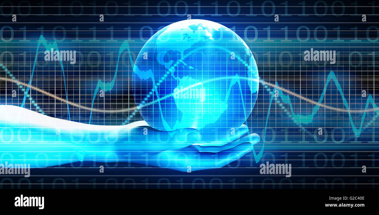 Mondo della tecnologia di rete come sfondo di un Concetto di accesso Foto Stock