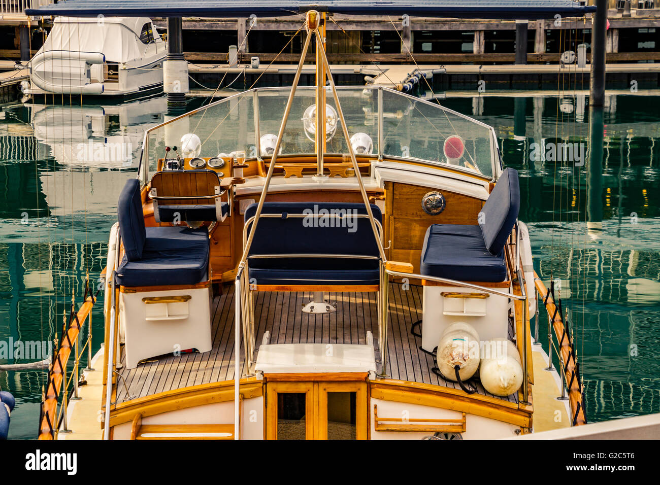 Barca di lusso Deck Foto Stock
