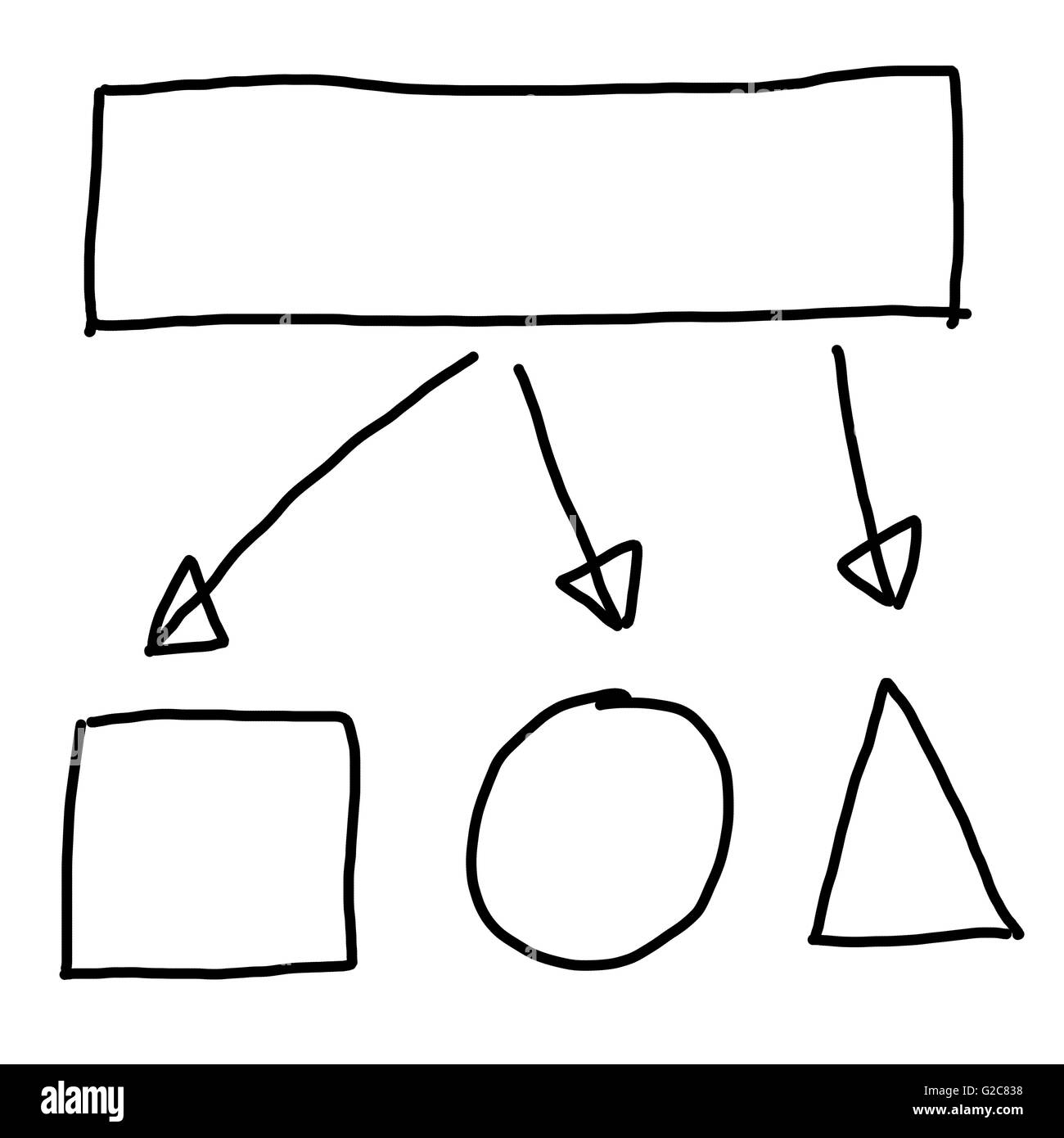 Disegnata a mano simbolo del vuoto forme geometriche graphics per il concetto ideale in applicazioni di business,è possibile inserire i dati in esso. Foto Stock