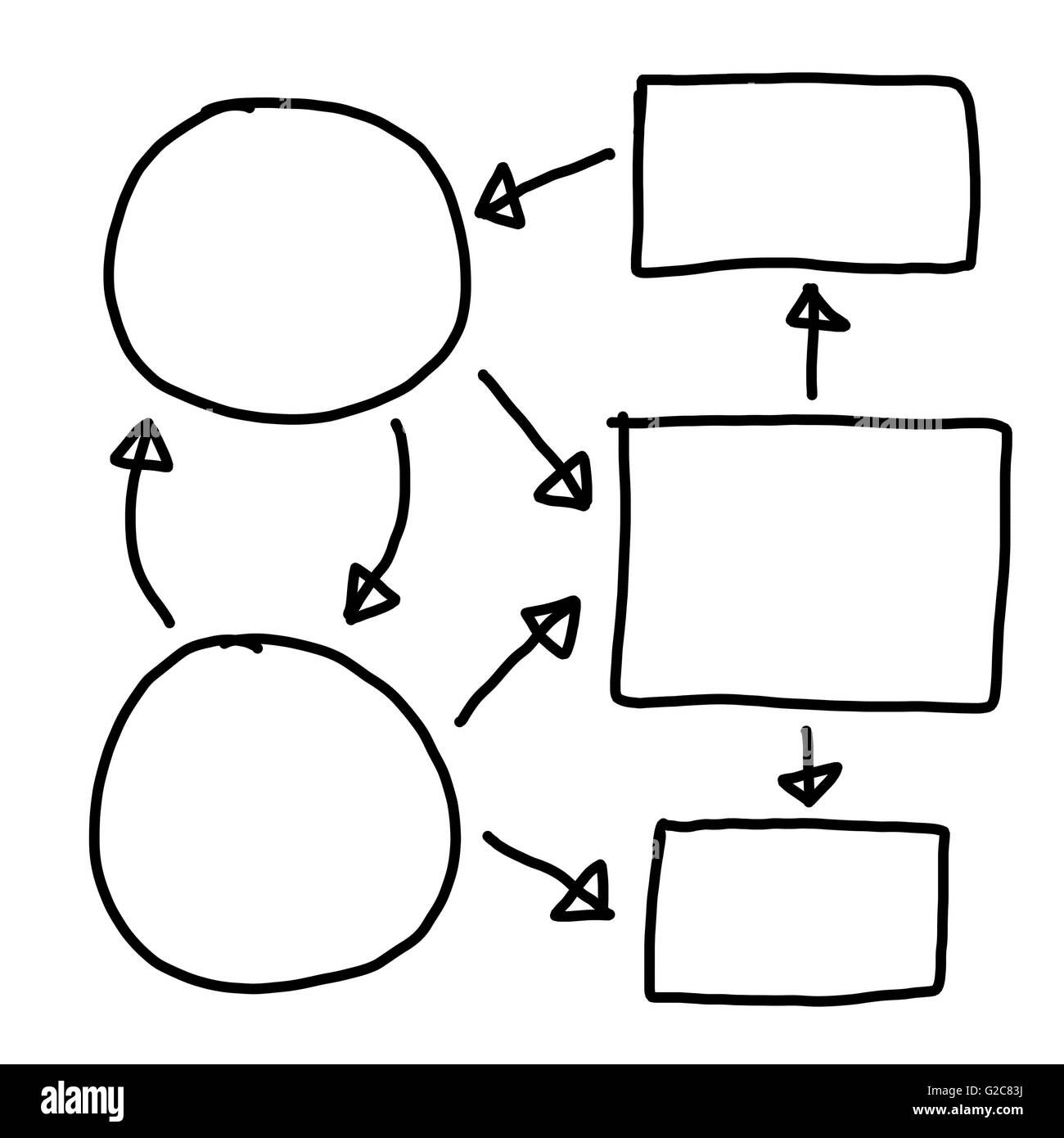 Disegnata a mano simbolo del vuoto forme geometriche graphics per il concetto ideale in applicazioni di business,è possibile inserire i dati in esso. Foto Stock