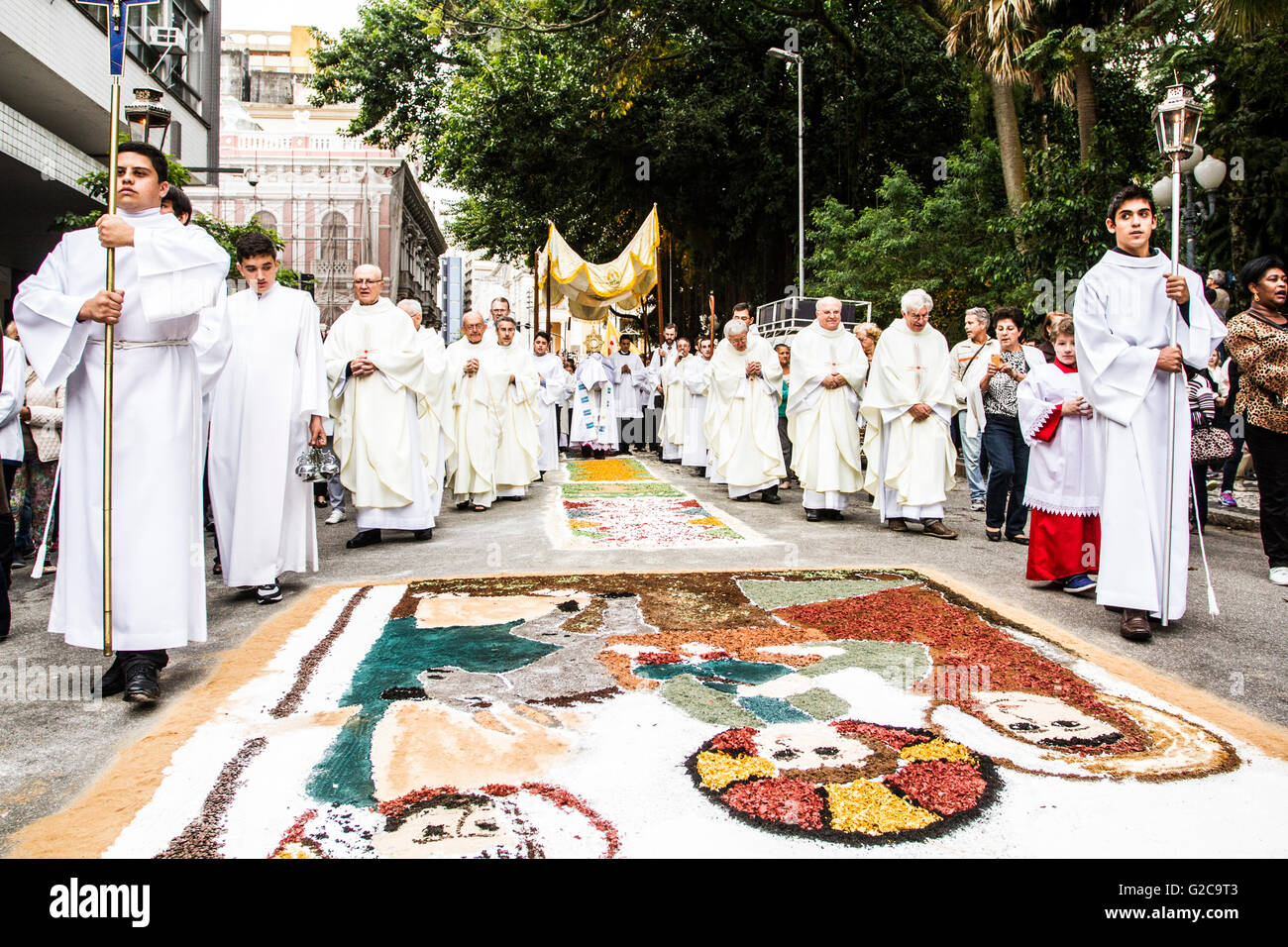 Processione del Corpus Domini. Florianopolis, Santa Catarina, Brasile. Foto Stock