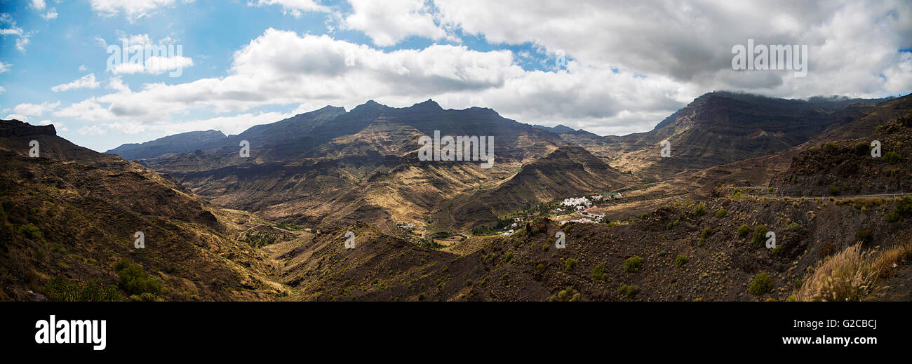 Il paesaggio della regione montagnosa di Gran Canaria Foto Stock