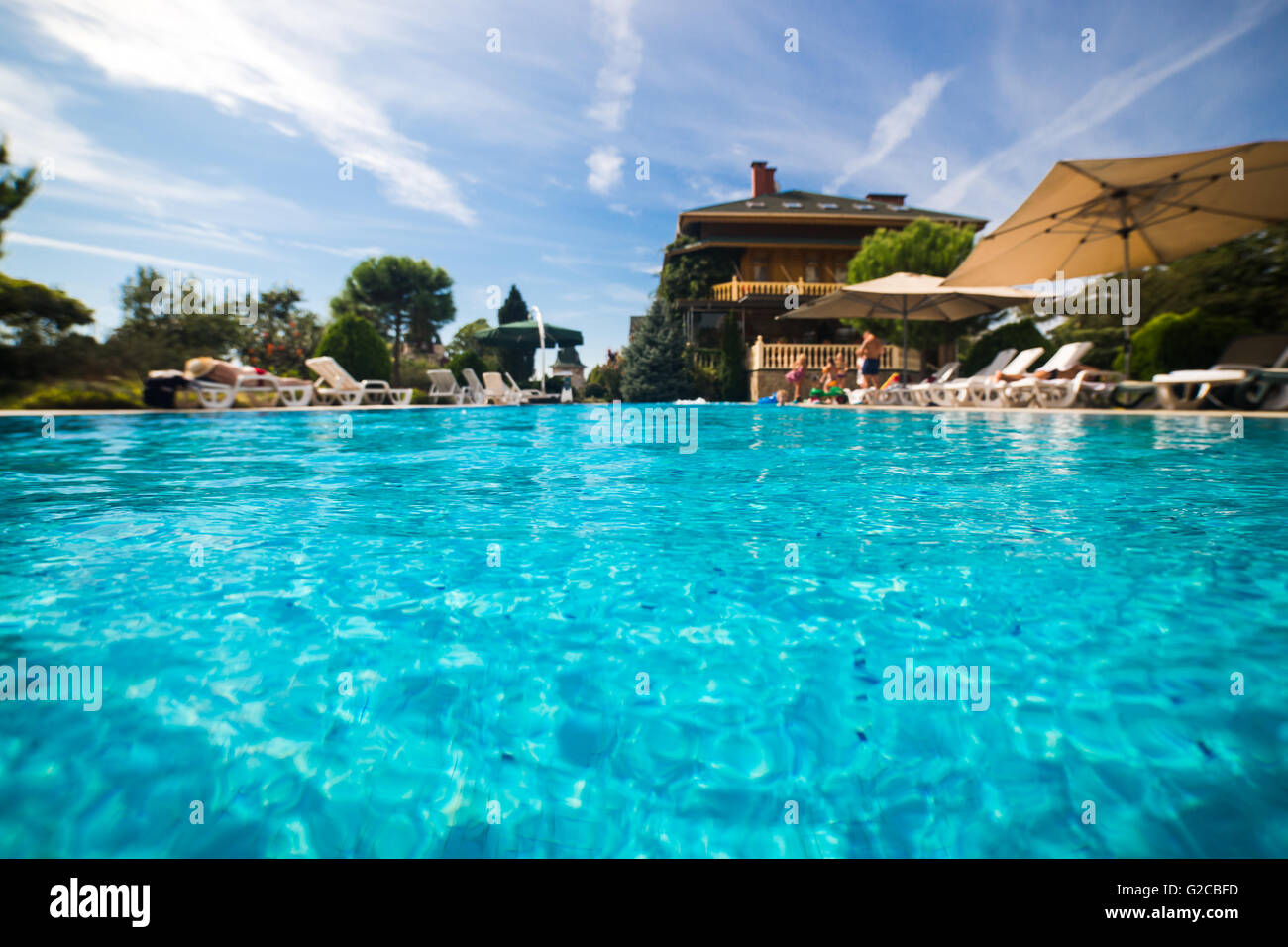 Bella piscina nel resort tropicale , close up Foto Stock