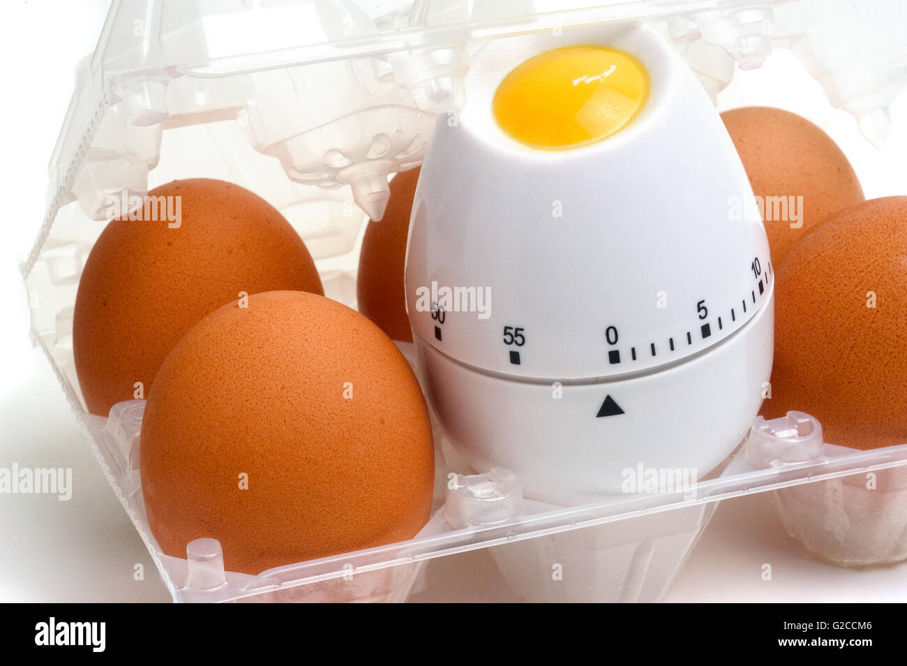 Foto di un timer da cucina a forma di uovo Foto Stock