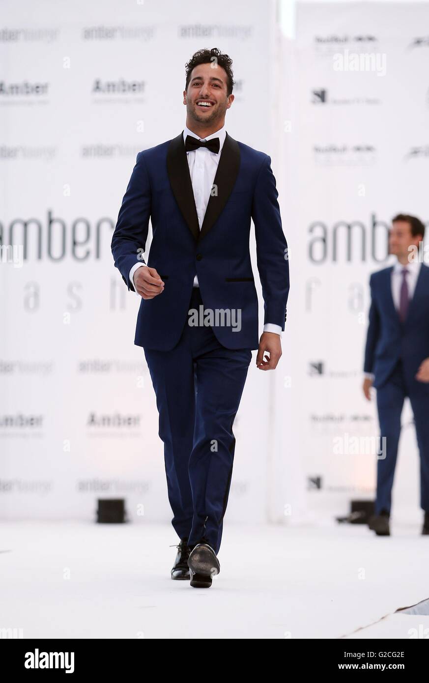 La Red Bull Racing driver di Formula 1 Daniel Ricciardo durante l'Amber Lounge fashion show a Le Meridien Hotel, Monaco. Foto Stock