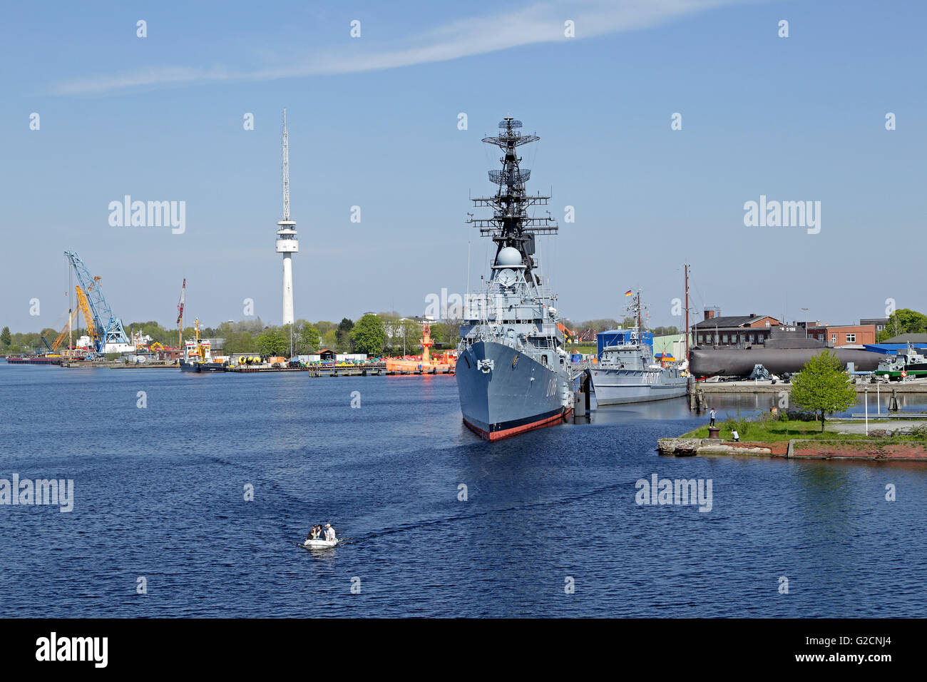 Distruttore Moelders, Tedesco Maritime Museum, Lungomare, South Beach, Wilhelmshaven, Bassa Sassonia, Germania Foto Stock