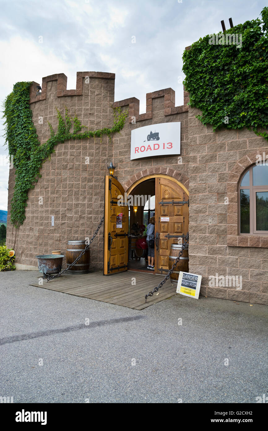 Porta di ingresso alla Strada 13 cantina in Oliver, BC nel sud Okanagan. Foto Stock
