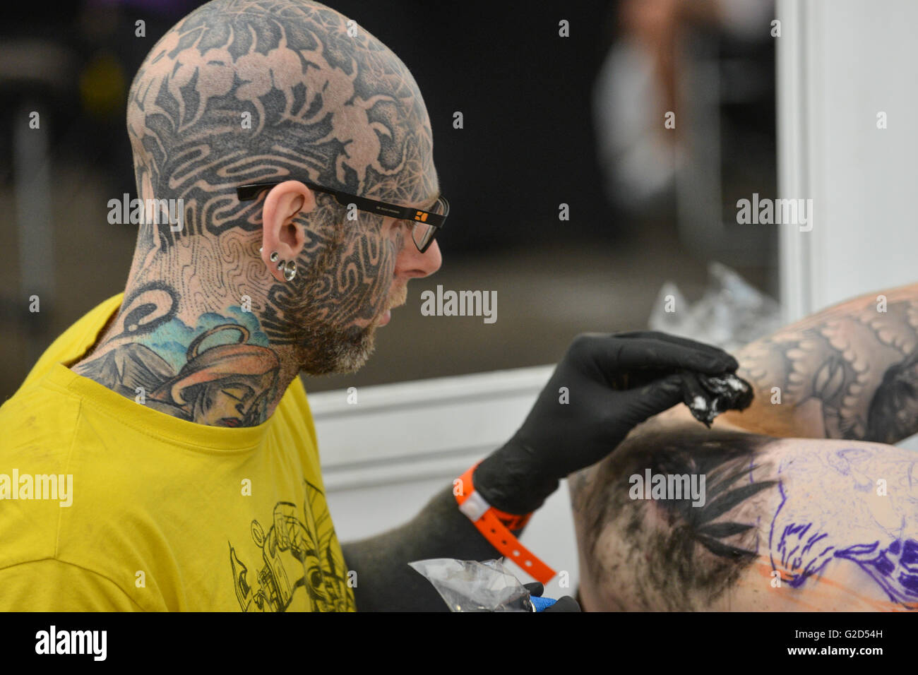 Alexandra Palace di Londra, Regno Unito. Il 28 maggio 2016. Il grande British Tattoo Show Londra Foto Stock