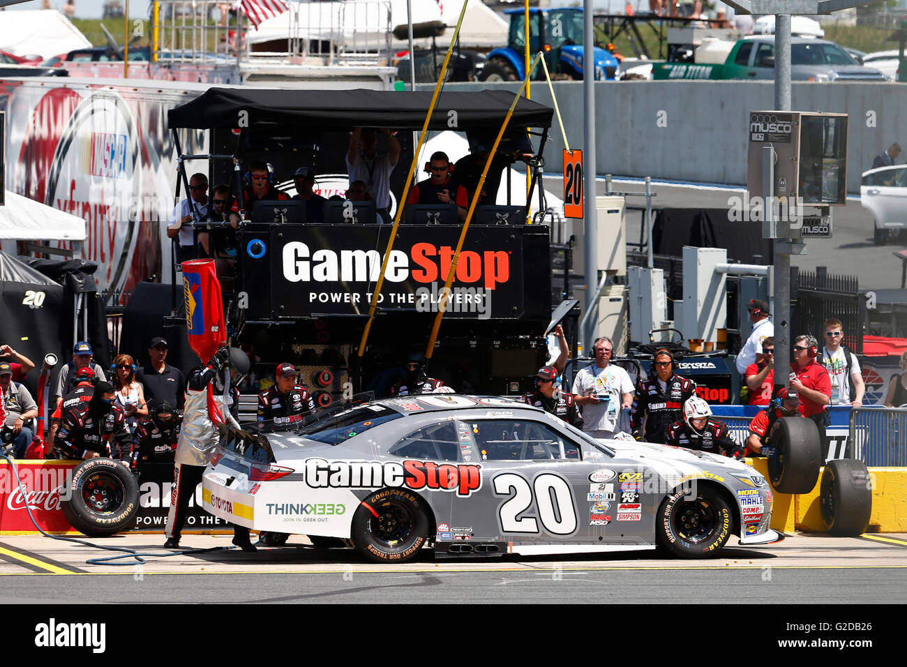 Concord, NC, Stati Uniti d'America. 28 Maggio, 2016. Concord, NC - 28 Maggio 2016: Erik Jones (20) porta la sua corsa in auto per il servizio durante la Hisense 300 al Charlotte Motor Speedway in concordia, NC. © csm/Alamy Live News Foto Stock