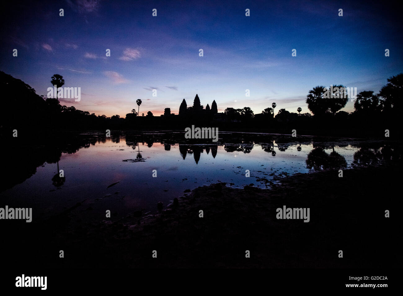 Angkor Wat all'alba, Siem Reap, Cambogia Foto Stock