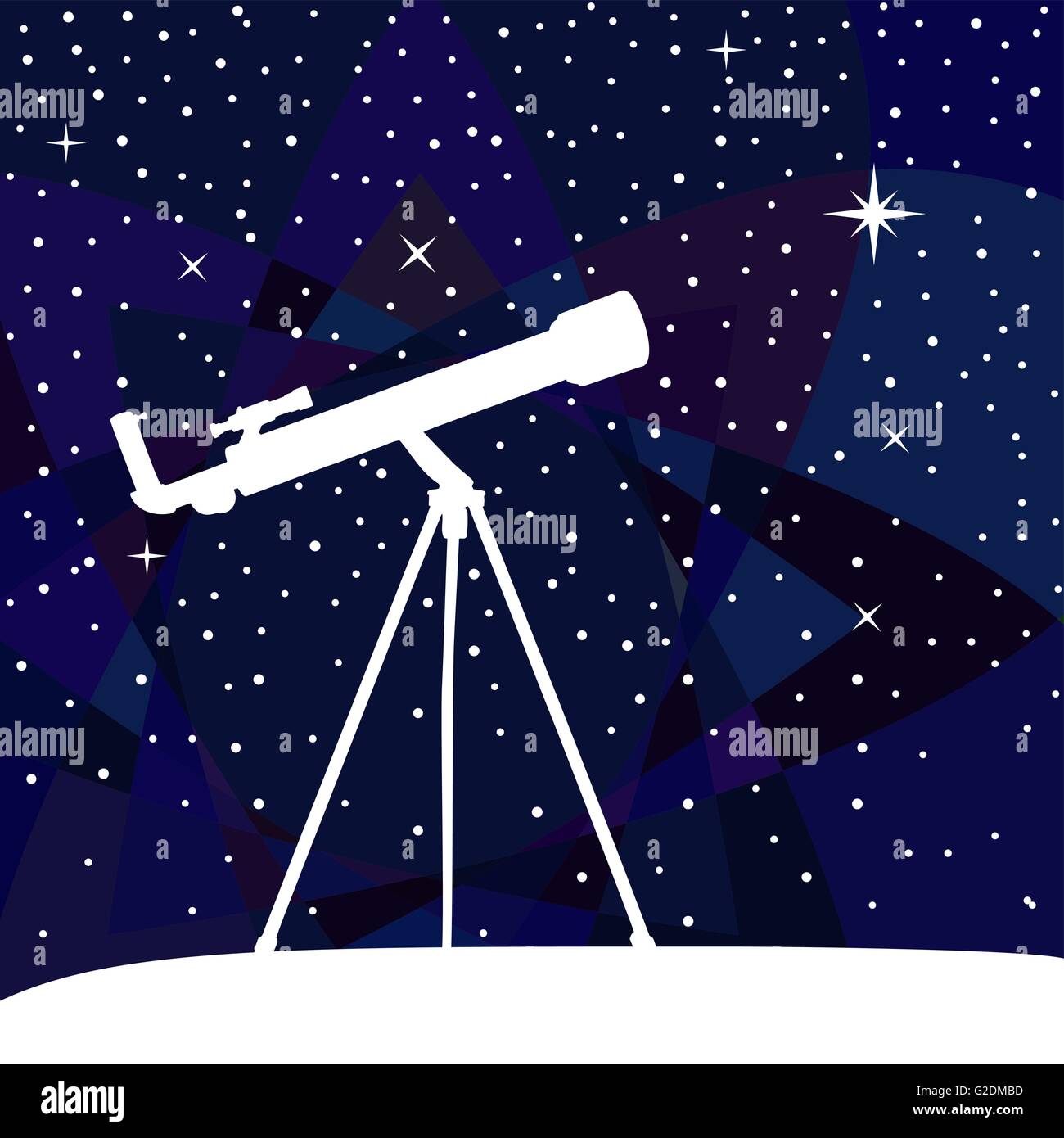 Silhouette di telescopio sul cielo notturno sfondo colorato Immagine e  Vettoriale - Alamy