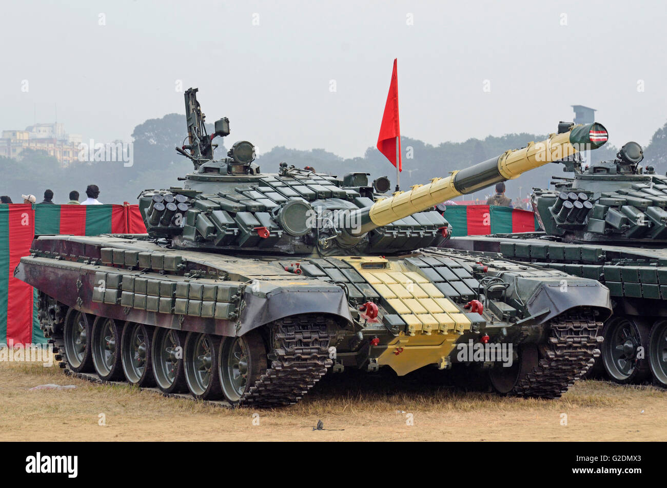 T-72M principale di carri armati dell'esercito indiano, Calcutta, West Bengal, India Foto Stock