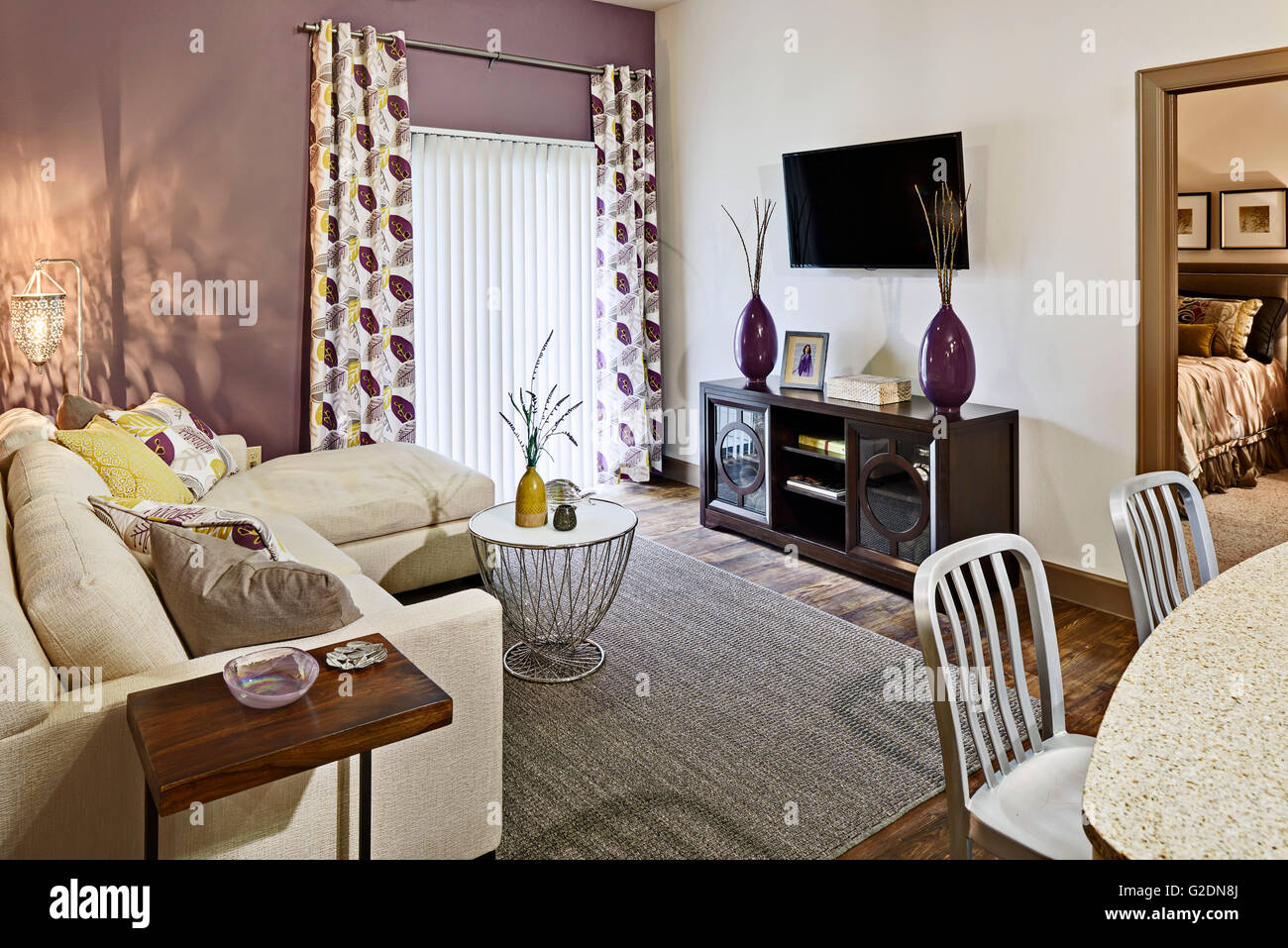 Piccolo appartamento Soggiorno Foto Stock
