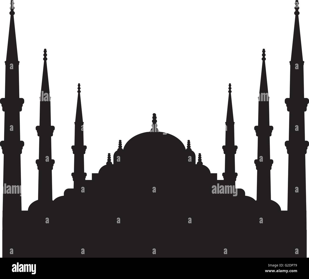Sultan Ahmed silhouette moschea di Istanbul Illustrazione Vettoriale