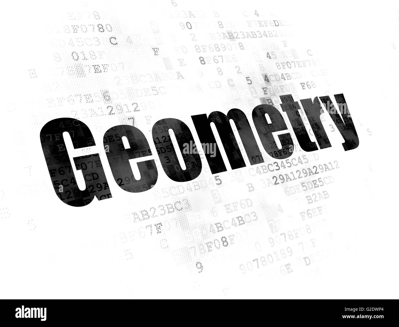 Studiare il concetto: la geometria su sfondo digitale Foto Stock