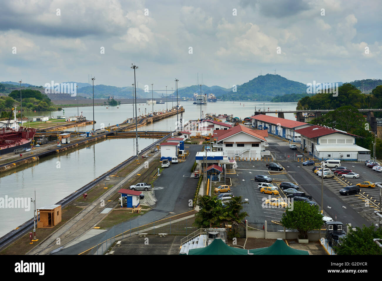 Miraflores Locks centro visitatori sul Canale di Panama, Panama City, Panama America Centrale Foto Stock