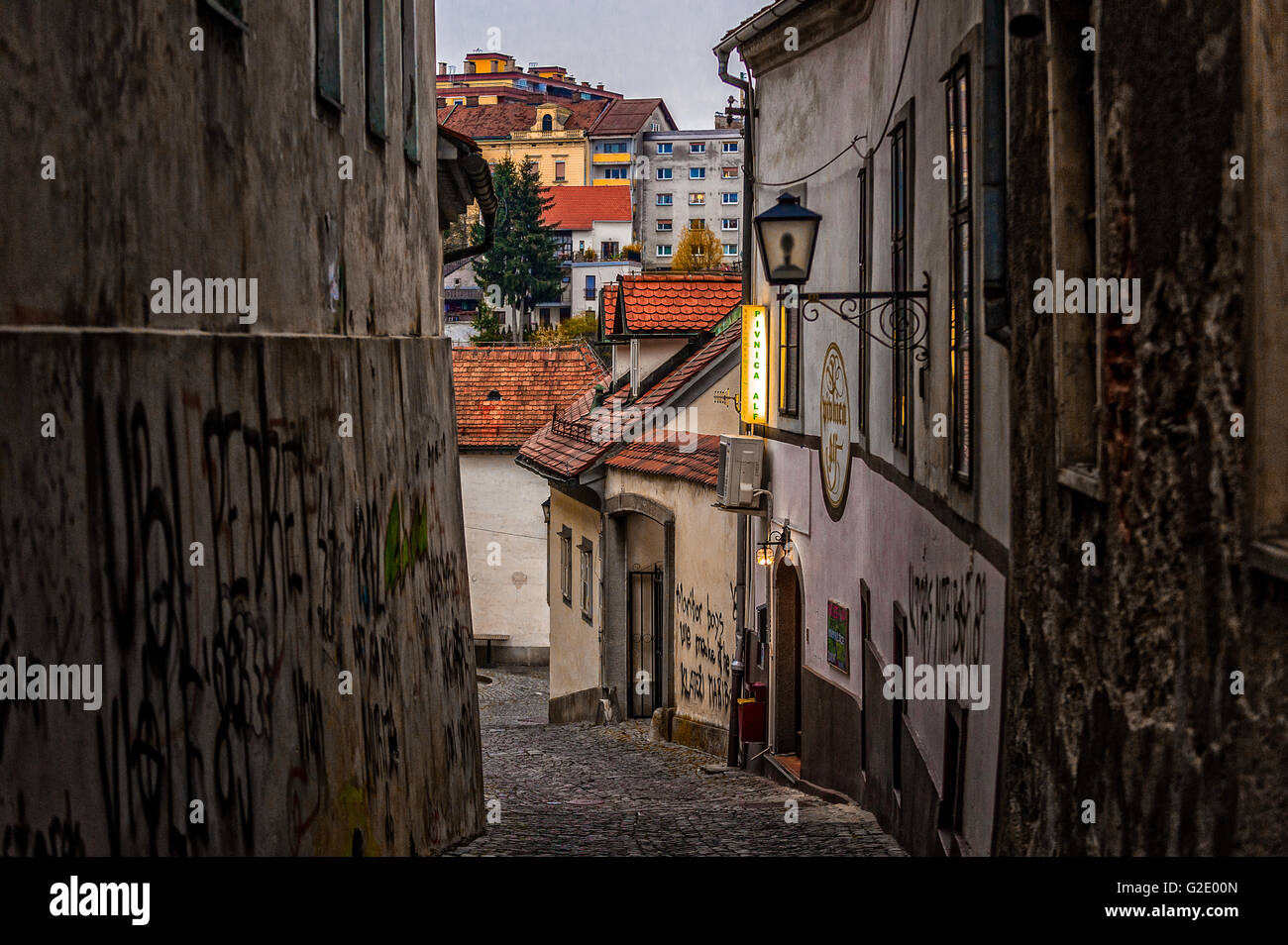 Slovenia - Oltredrava Maribor street Foto Stock