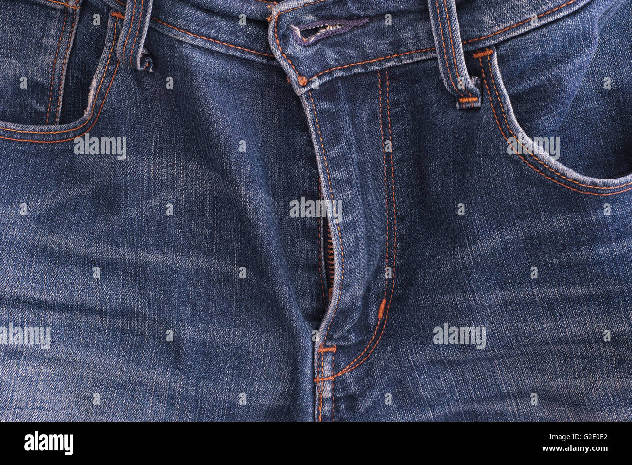 Close up di un paio di jeans blu. Foto Stock