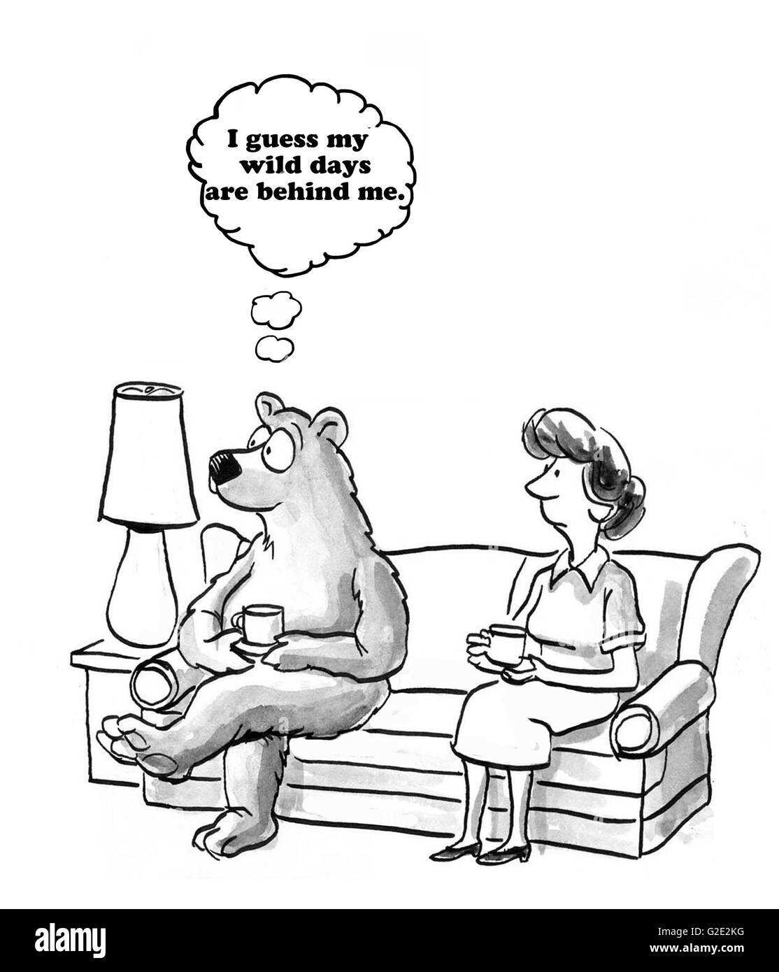 Cartoon circa stabilendosi in matrimonio. Foto Stock