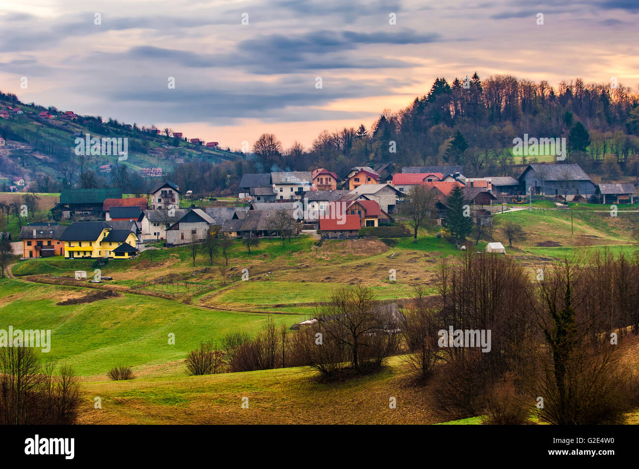 La Slovenia Zalisec il villaggio Foto Stock