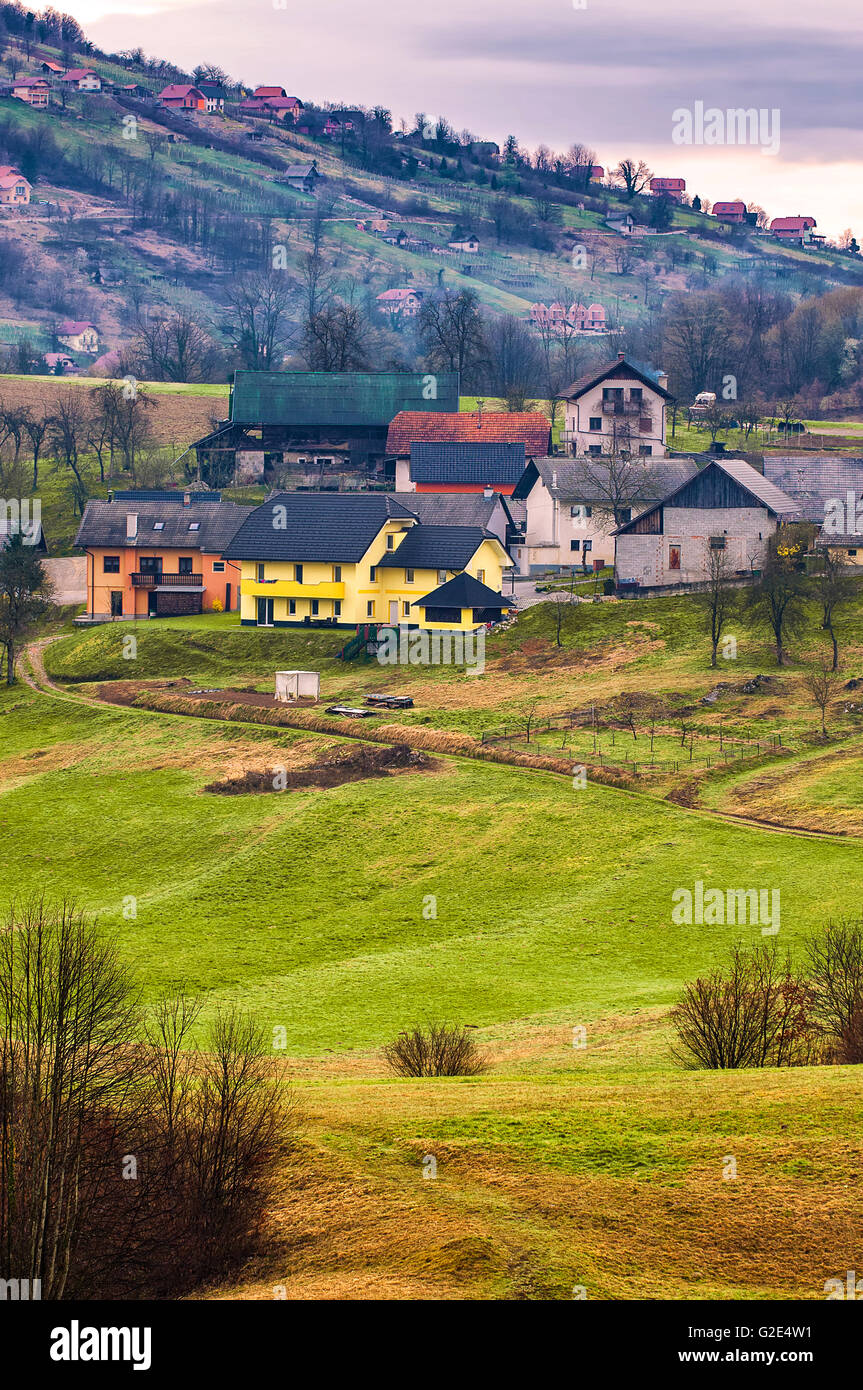 La Slovenia Zalisec il villaggio Foto Stock