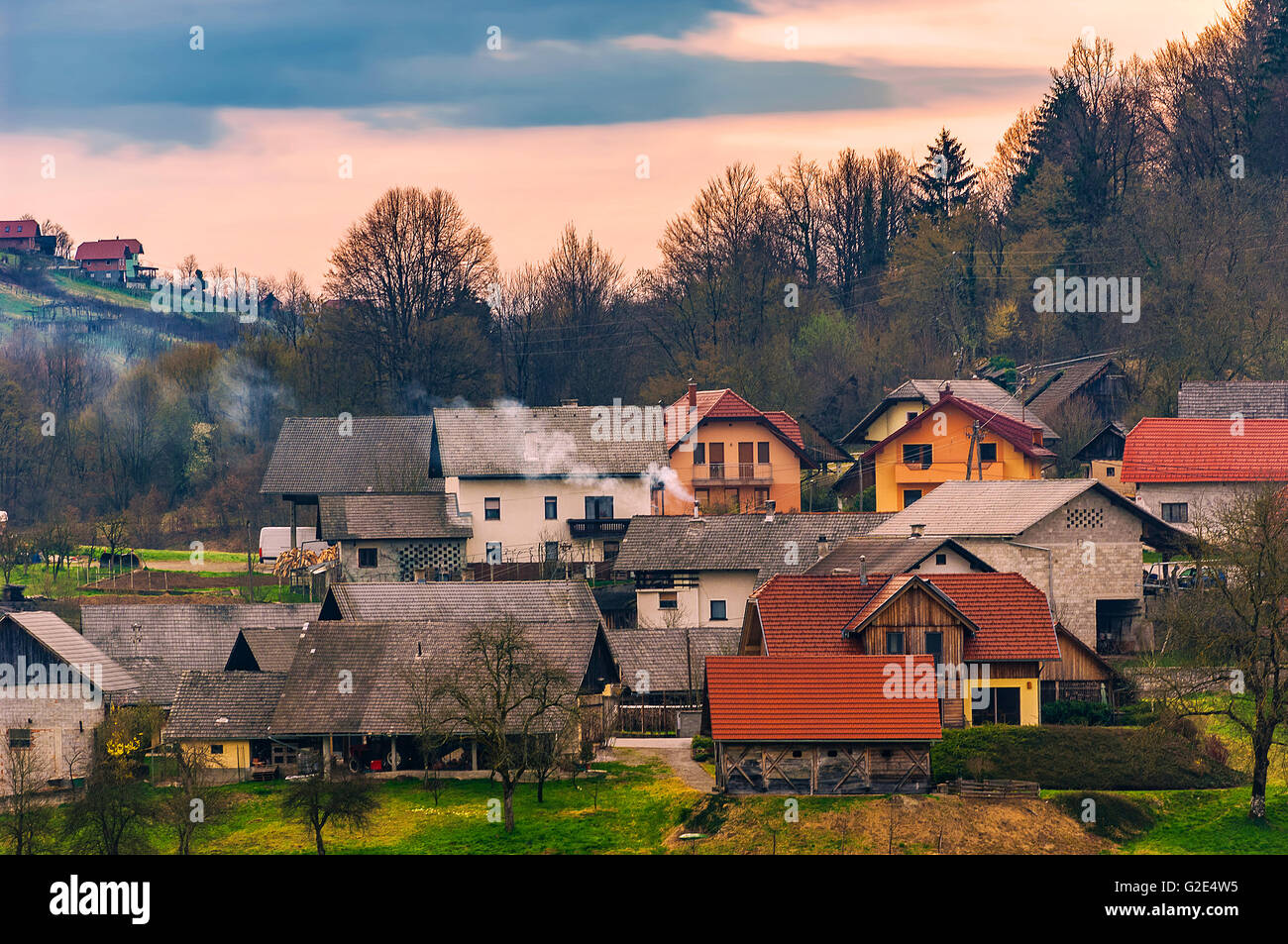 La Slovenia Zalisec il villaggio Foto Stock