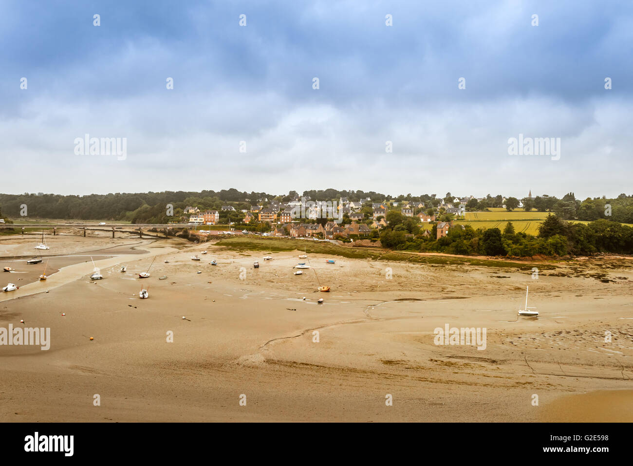 Panorama delle coste della Bretagna, Francia Foto Stock