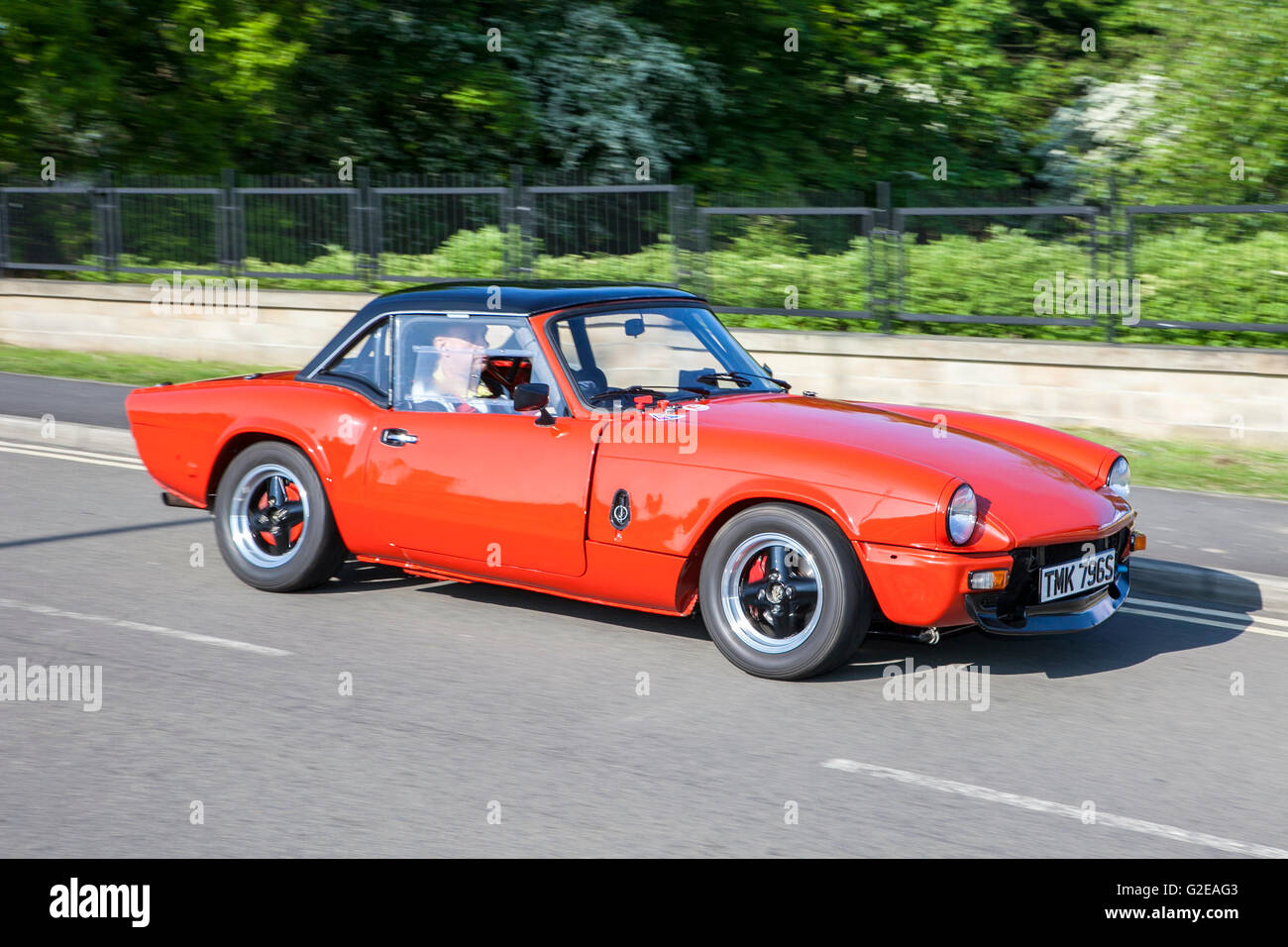 Pendle, Lancashire, Regno Unito. 29 Maggio, 2016. Il rombo di finemente sintonizzati V8's risuona attraverso la Pennine colline del Lancashire come questo anni PowerFest ottiene in corso. Vinatge auto sportive erano tutti in mostra i loro migliori Domenica, Credito: Cernan Elias/Alamy Live News Foto Stock