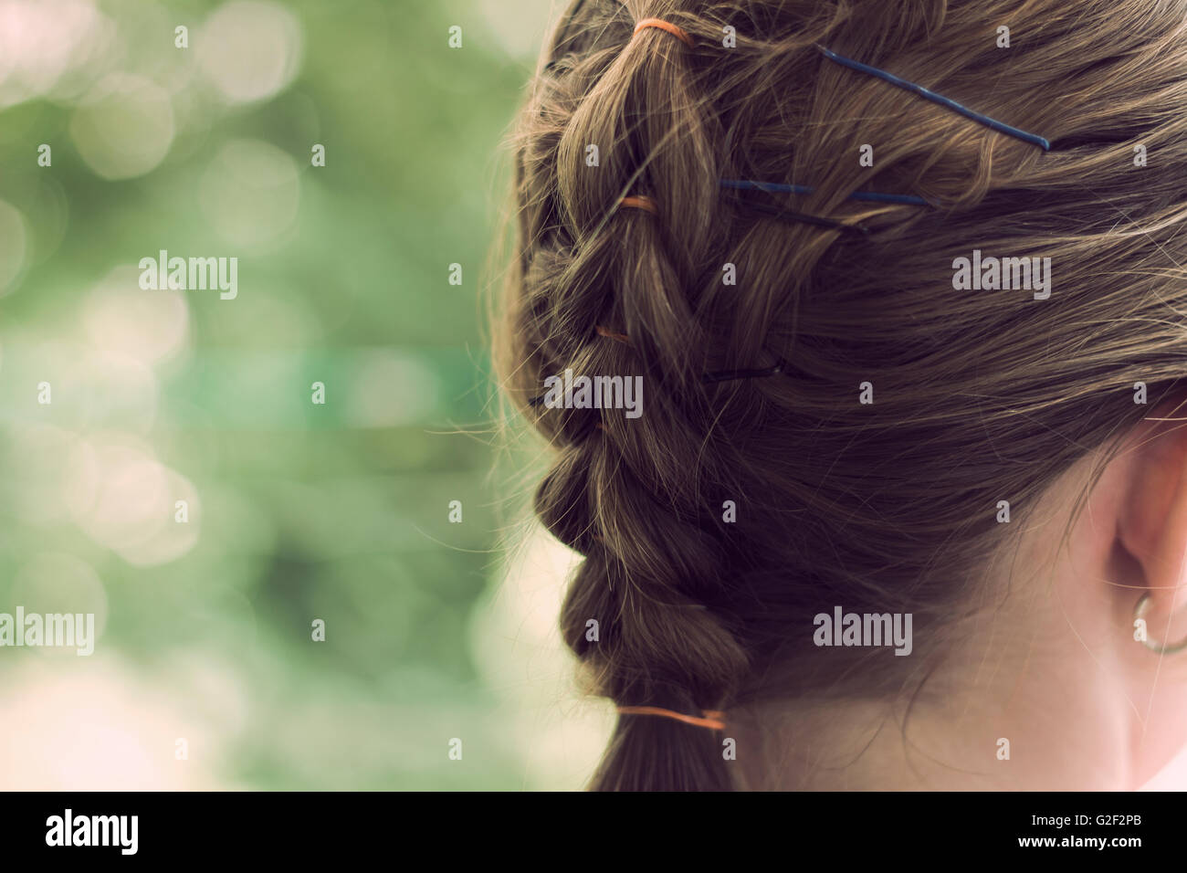 Trecce di capelli Foto Stock