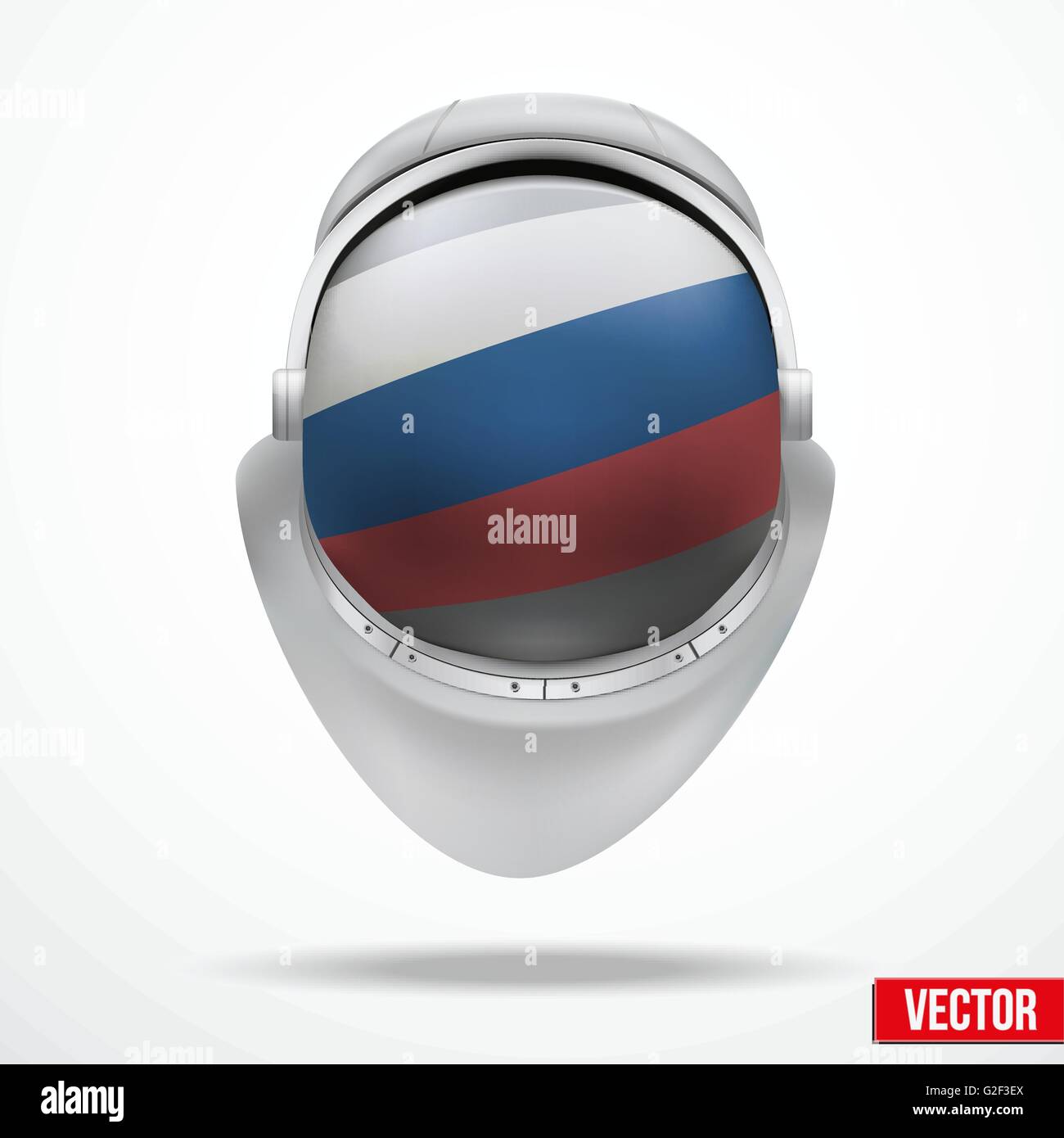 Astronauta casco con la bandiera della Russia Illustrazione Vettoriale