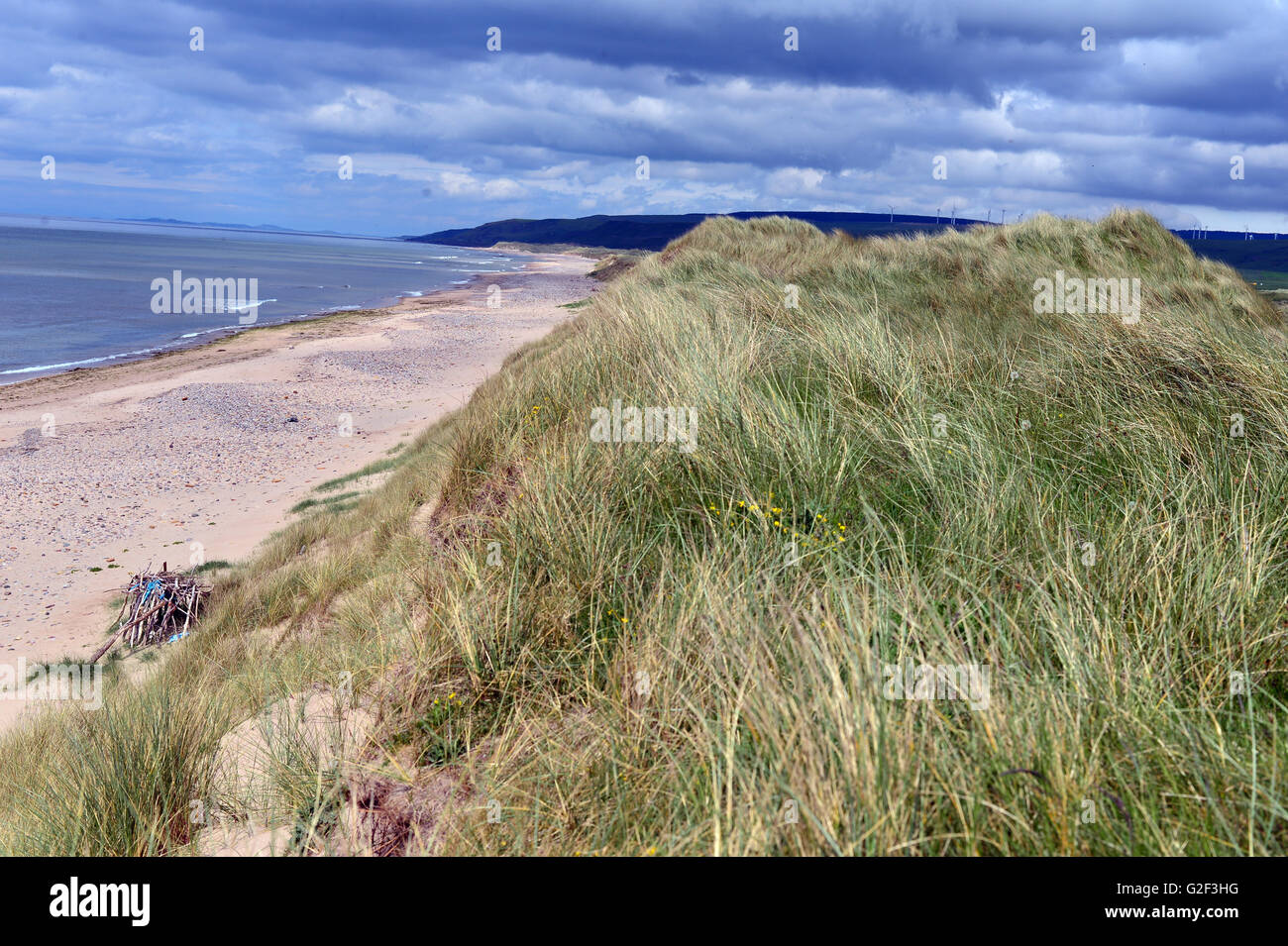 Spiaggia di Machrihanish, Argyll, sulla costa ovest della Scozia. Foto Stock
