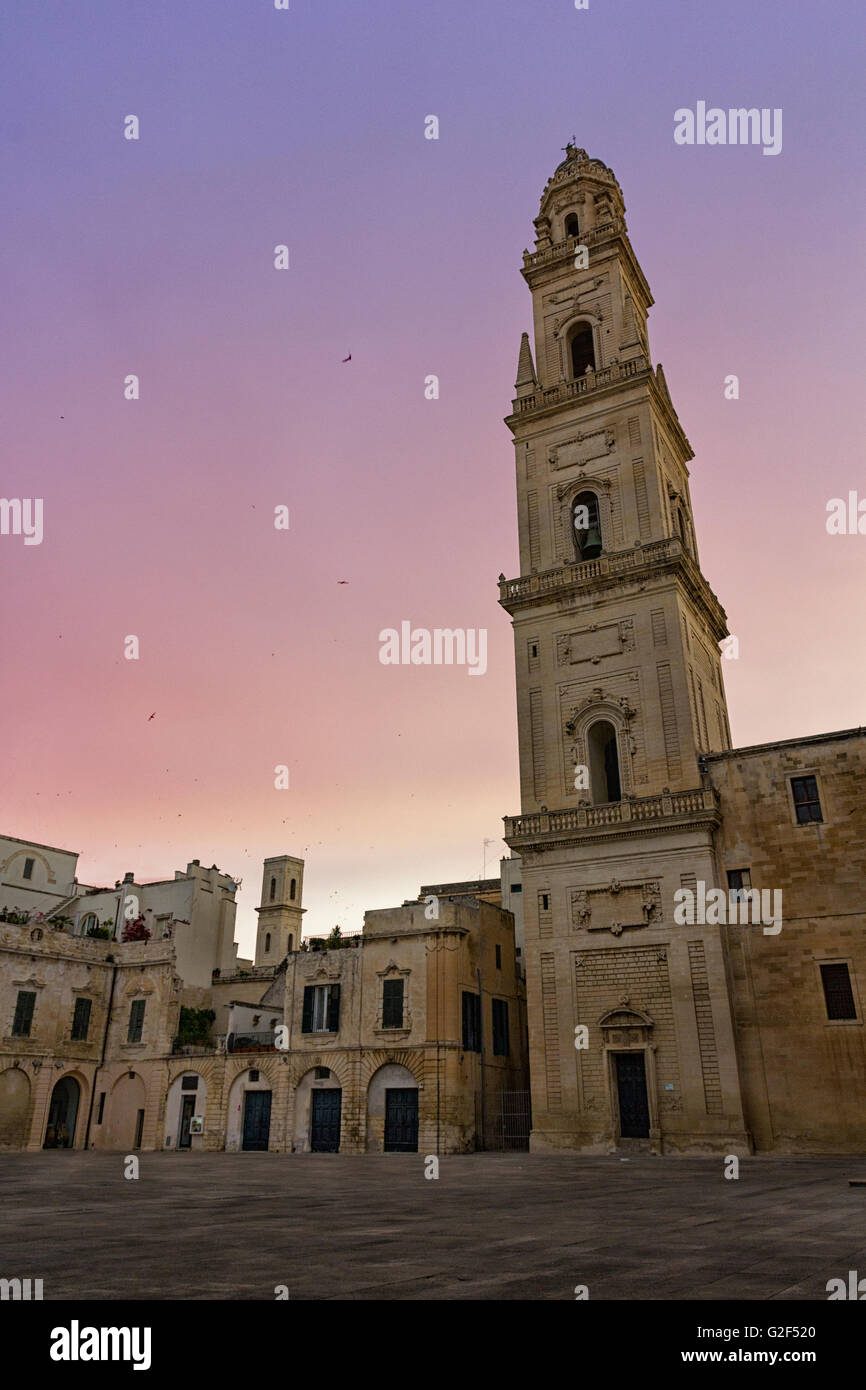Lecce, Torre Campanaria in Piazza Duomo Foto Stock