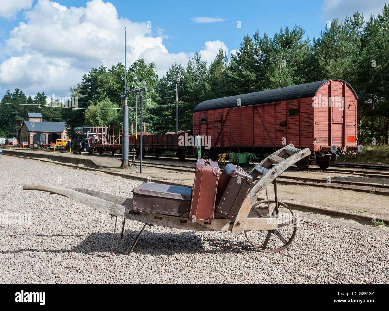 Viaggiare in treno nei vecchi giorni. Foto Stock