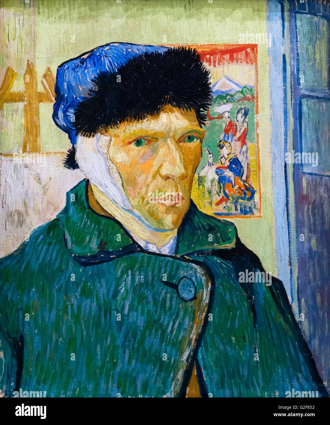 Vincent van Gogh, autoritratto con orecchio bandito, olio su tela, 1889. Foto Stock